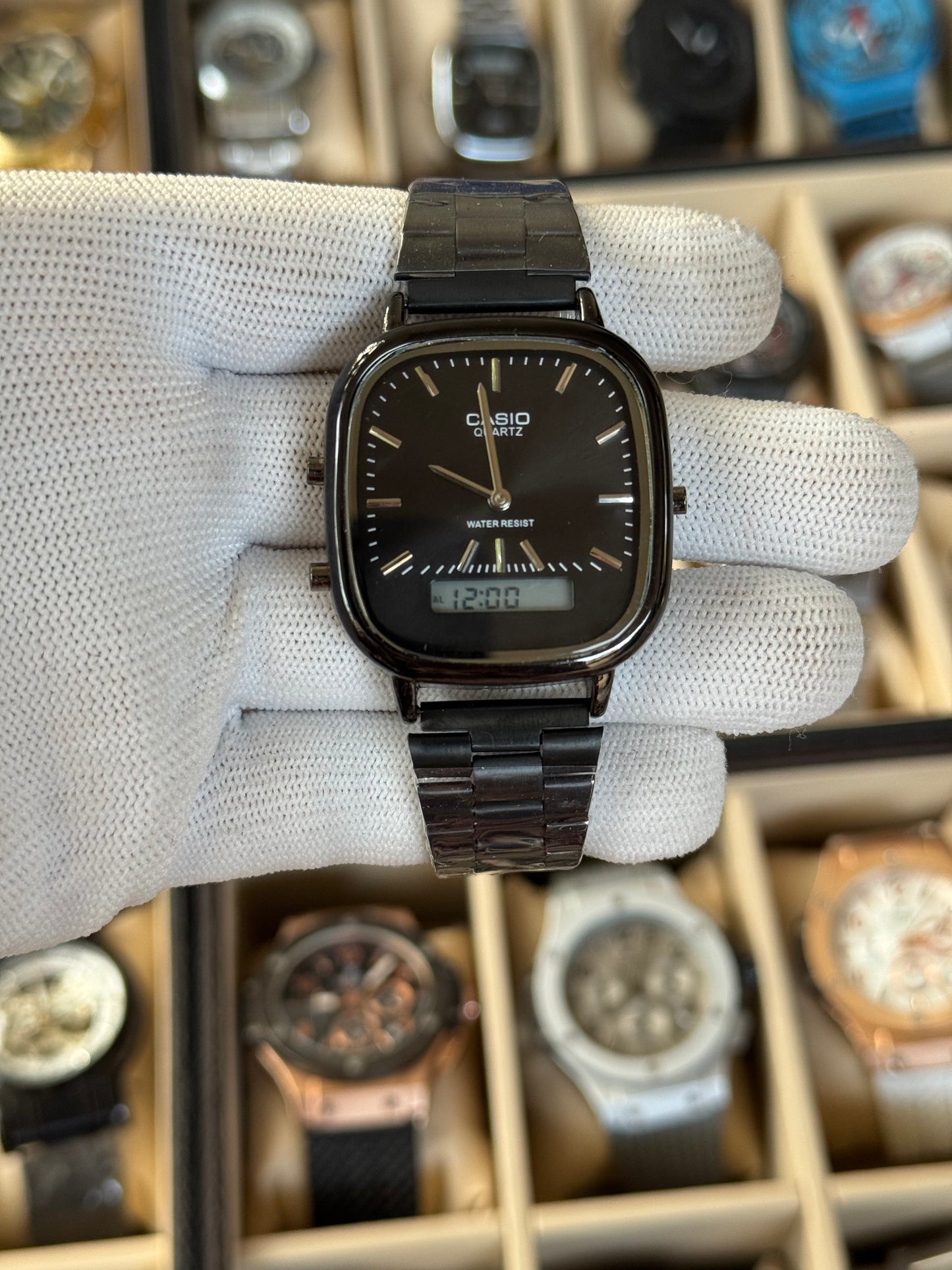 CASIO Stylish Black Stainless Steel Watch