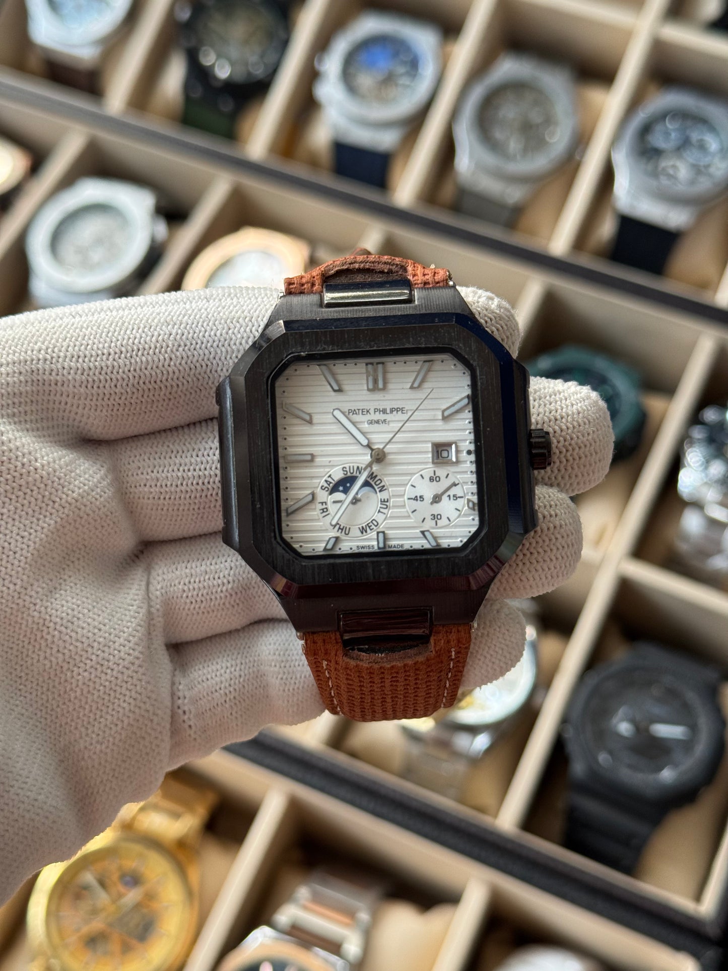 PATEK PHILIPPE Leather Watch Day-Date