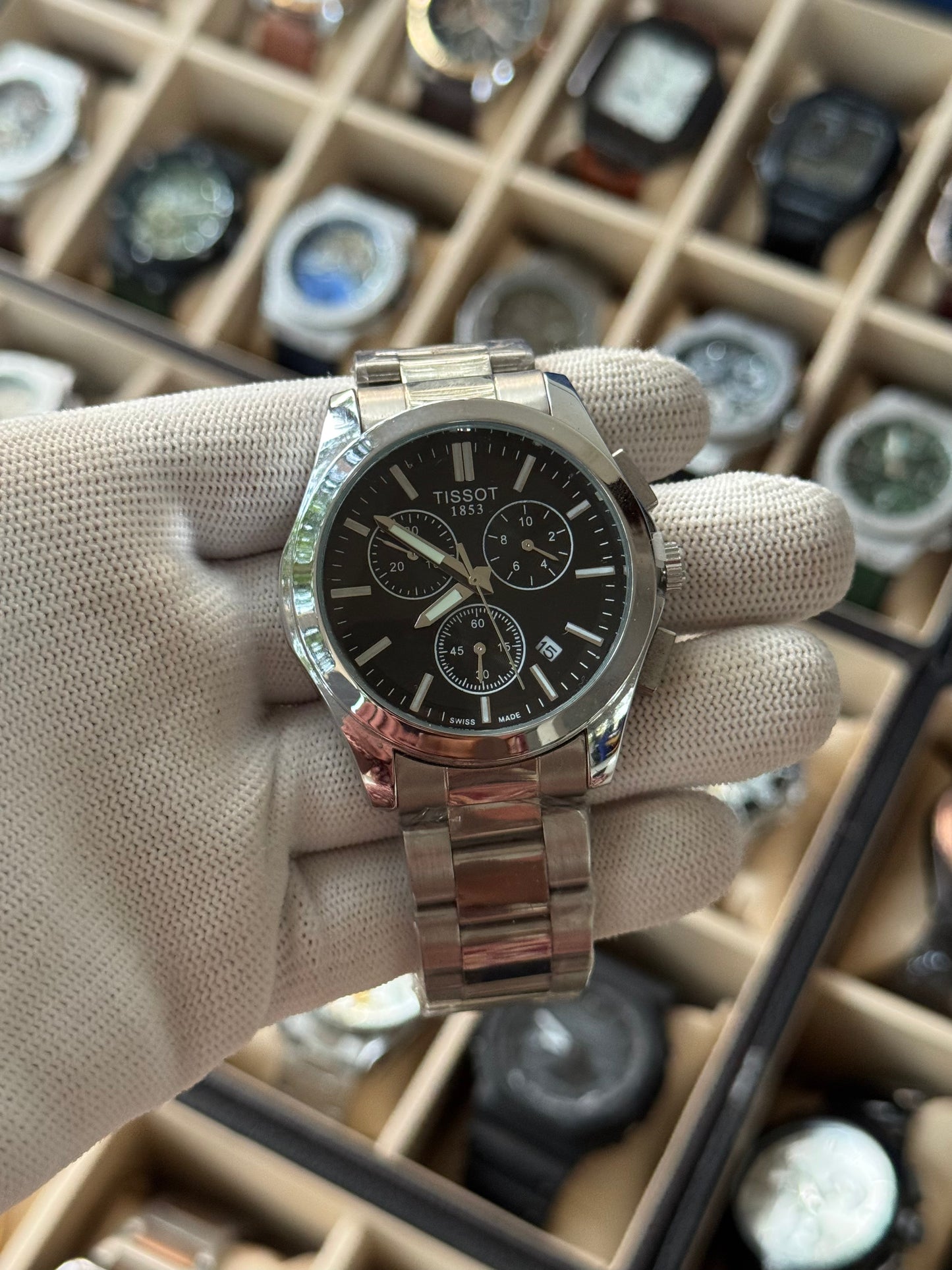 TISSOT Stainless Steel Silver Watch For Men With Date