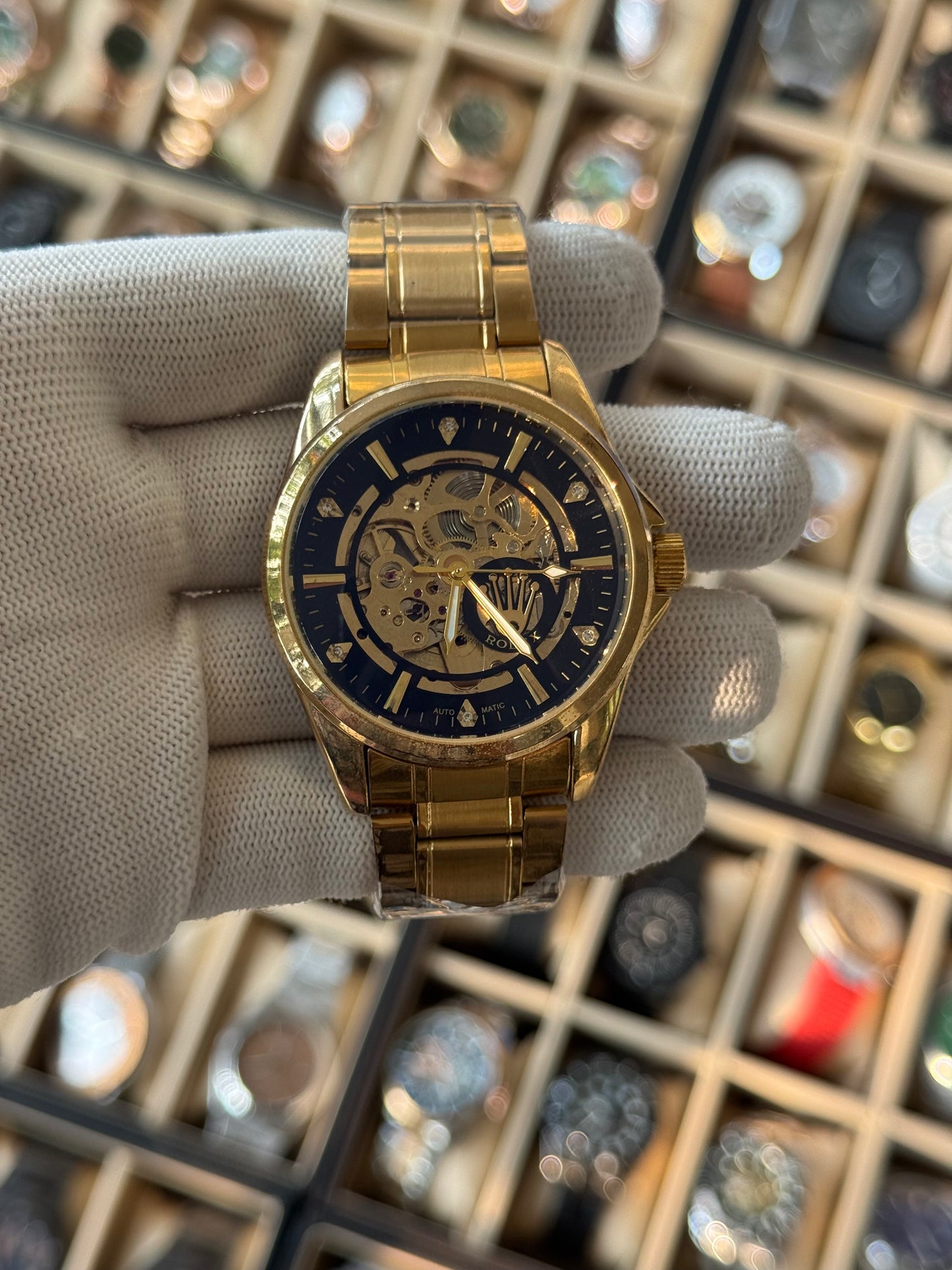 ROLEX Stylish Gold Watch For Men