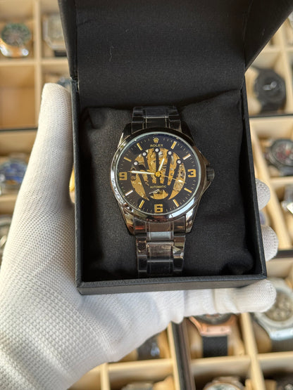 ROLEX Automatic Stainless steel Black Watch For Men