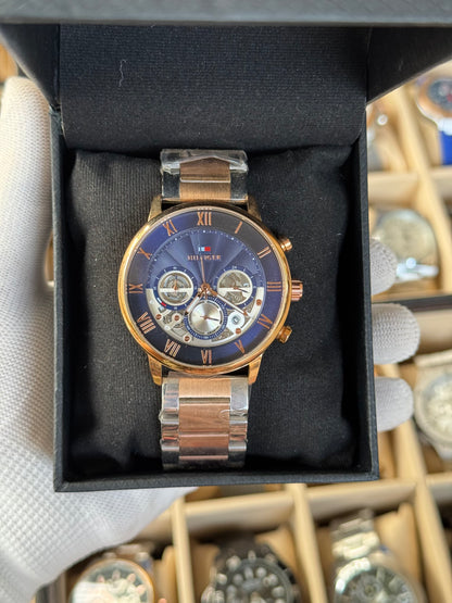 HILFIGER Stainless Steel Silver & Rose Gold Watch