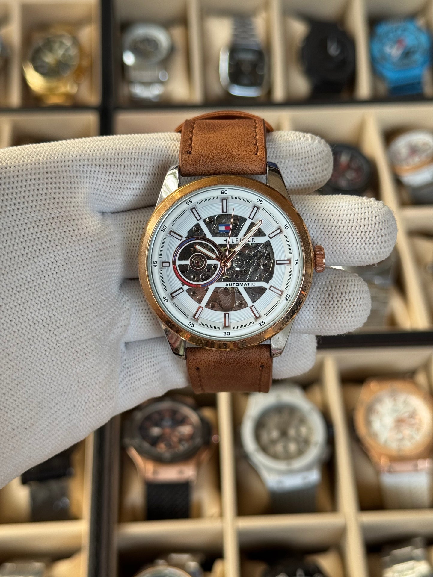 HILFIGER Automatic Leather Watch