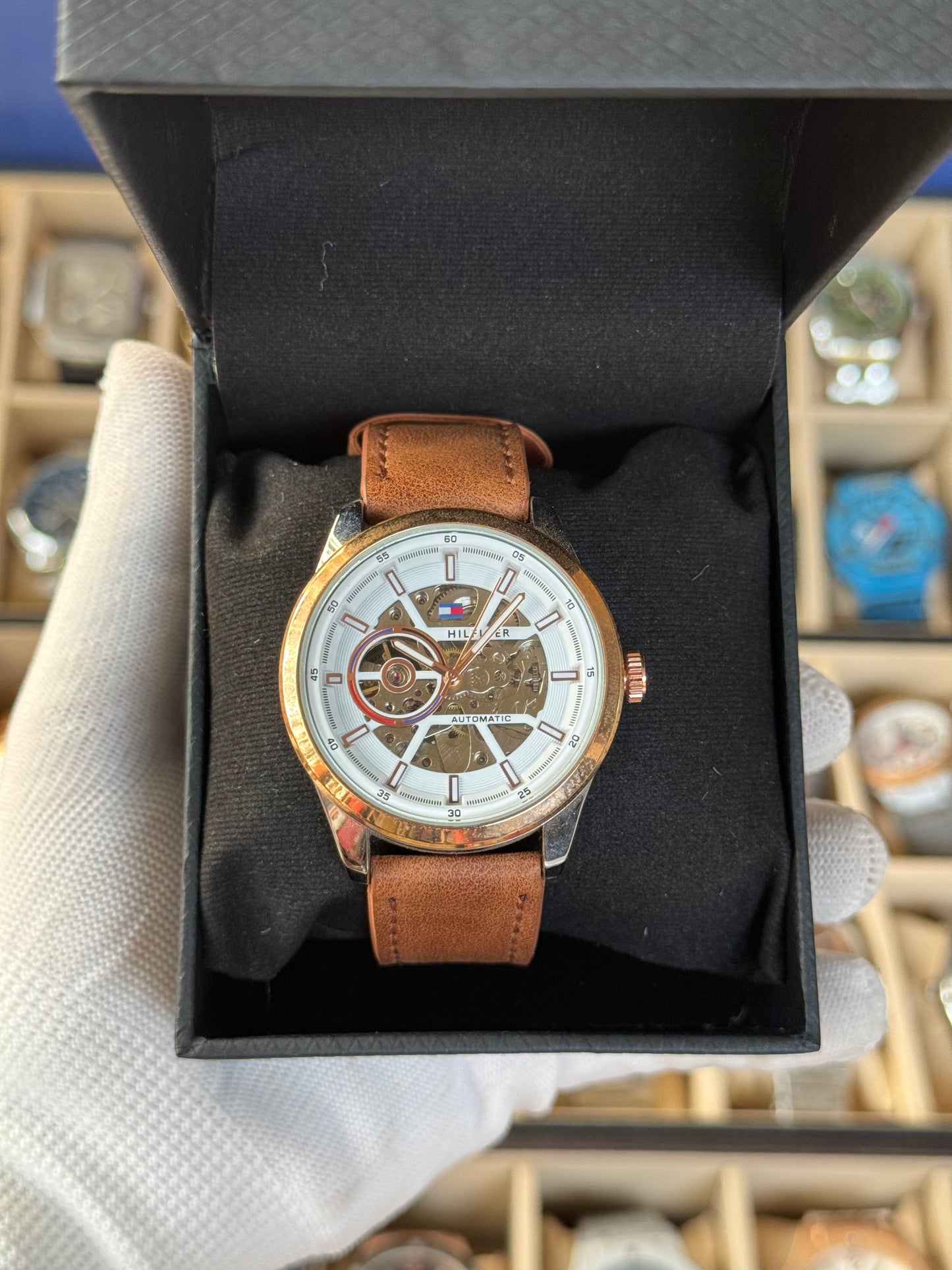 HILFIGER Automatic Leather Watch