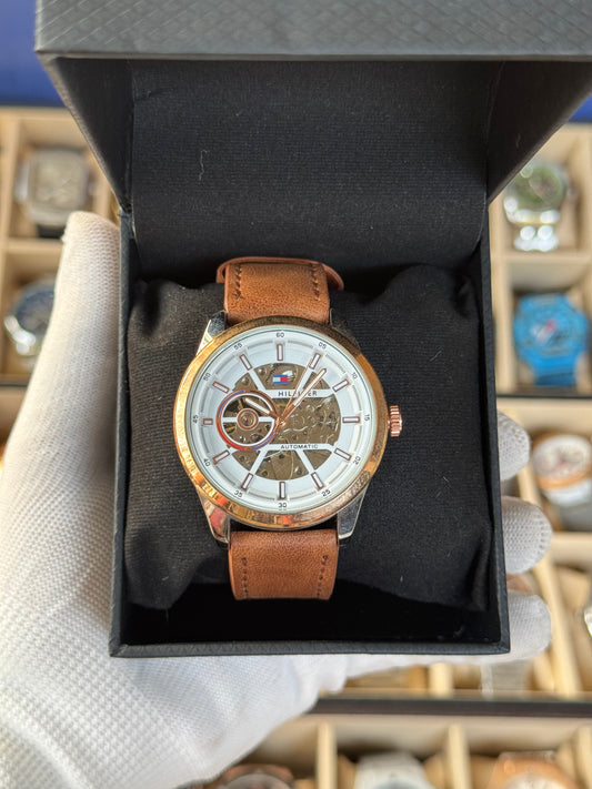 HILFIGER Automatic Leather Watch