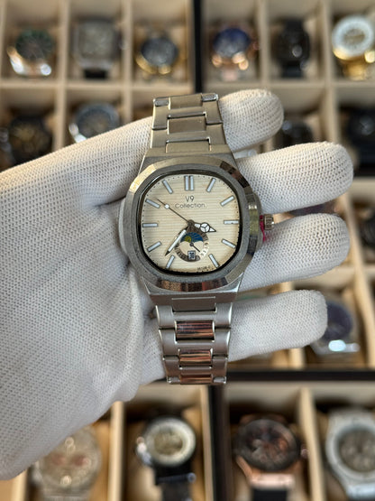 V9 Collection Stainless Steel Silver Watch