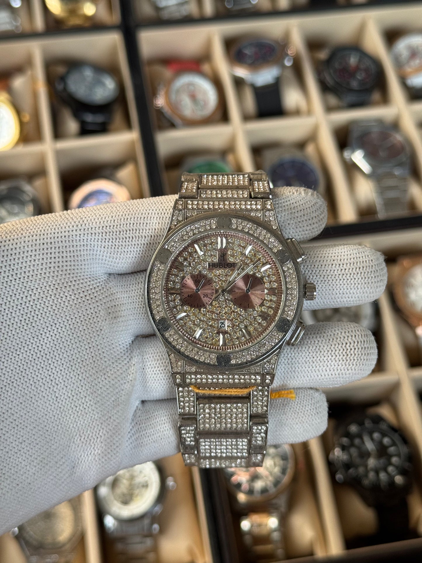 HUBLOT Stainless Steel Stone Watch