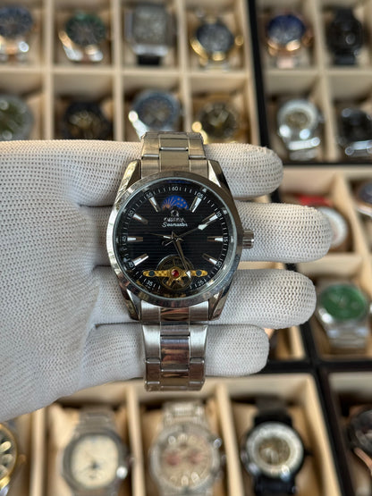 OMEGA Automatic Stainless Steel Silver ,Black Dial Watch For Men