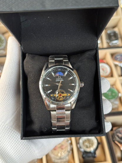 OMEGA Automatic Stainless Steel Silver ,Black Dial Watch For Men