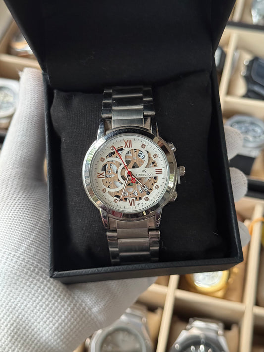 V9 Collection Stainless Steel Silver Watch For Men