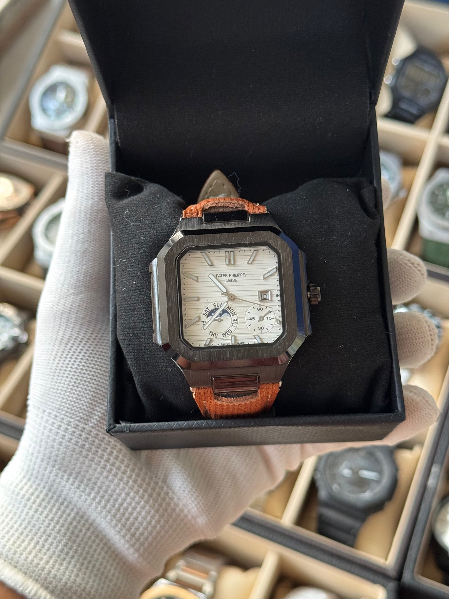 PATEK PHILIPPE Leather Watch Day-Date