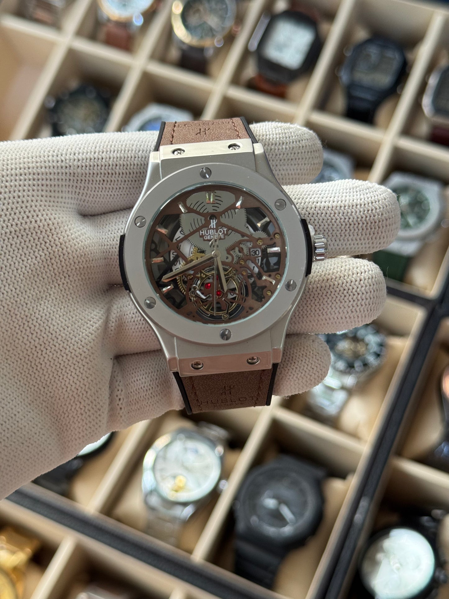 HUBLOT Leather Watch With Date