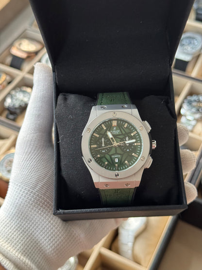 HUBLOT Leather Strap Watch With Date