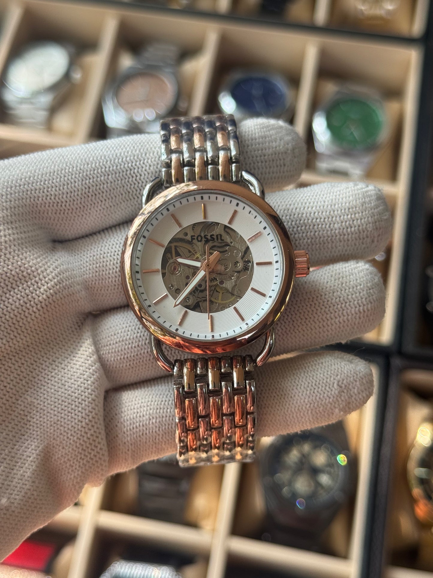 FOSSIL Elegend Stainless Steel Silver & Rose Gold Watch