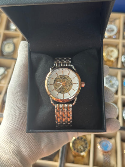 FOSSIL Elegend Stainless Steel Silver & Rose Gold Watch