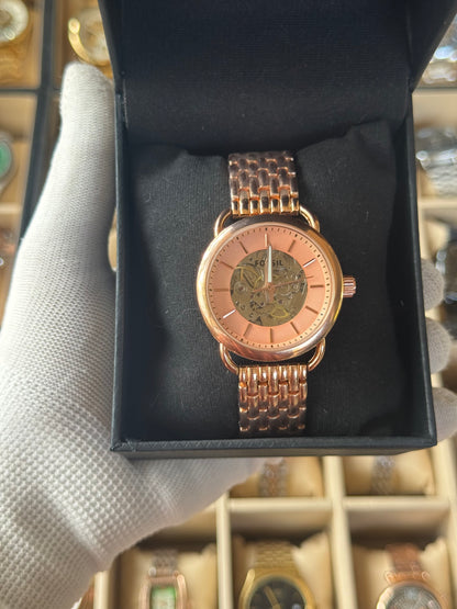 FOSSIL Stylish Stainless Steel Rose Gold Watch