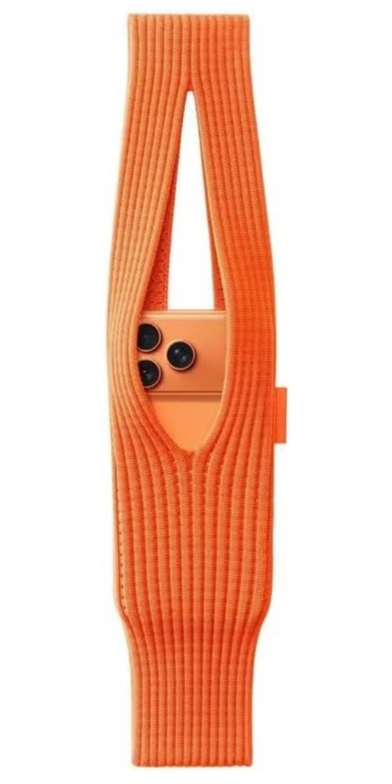 Phone holder for i Phone ,Unisex wearable Sleeve with contrast Stripe ,Hands free Mobile carry Pouch